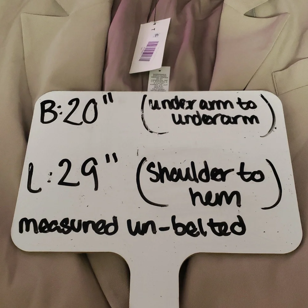 Topshop Taupe Belted Long-Line Blazer  - SZ 8‎ - NWT - Picture 8 of 8